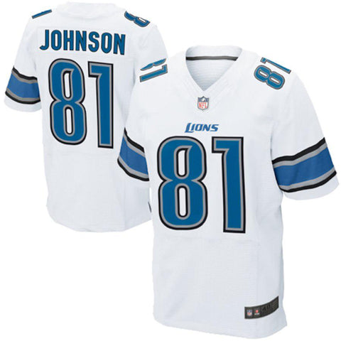 Mens Detroit Lions Calvin Johnson White Elite Jersey