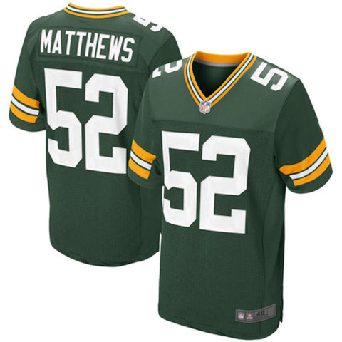 Mens Green Bay Packers Clay Matthews Green Elite Jersey