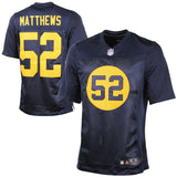 Mens Green Bay Packers Clay Matthews  Navy Blue Elite Jersey