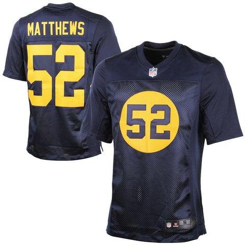 Mens Green Bay Packers Clay Matthews  Navy Blue Elite Jersey