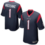 Mens Houston Texans Jerry Ricecake  Navy Blue Game Jersey