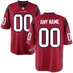 Mens Houston Texans Red Customized Alternate Game Jersey