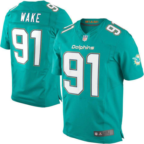 Mens Miami Dolphins Cameron Wake Aqua Elite Jersey