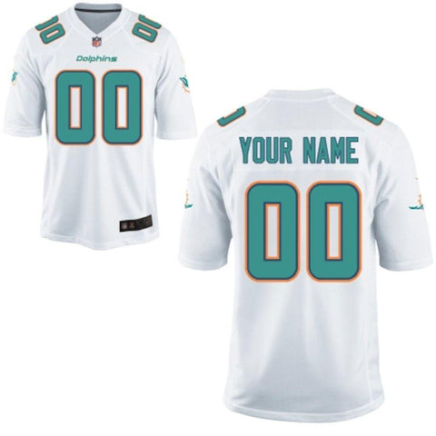 Men's Miami Dolphins Customized White Game Jersey