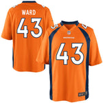 Mens Denver Broncos TJ Ward  Orange Game Jersey
