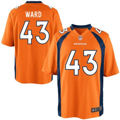 Mens Denver Broncos TJ Ward  Orange Game Jersey