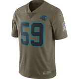 Men's Carolina Panthers Luke Kuechly Olive Salute To Service Limited Jersey