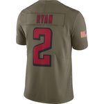 Men's Atlanta Falcons Matt Ryan Olive Salute To Service Limited Jersey