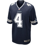 Men's Dallas Cowboys Dak Prescott Navy Game Jersey