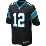 Men's Carolina Panthers DJ Moore  Black 2018 NFL Draft First Round Pick Game Jersey