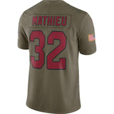 Men's Arizona Cardinals Tyrann Mathieu Olive Salute To Service Limited Jersey