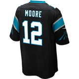 Men's Carolina Panthers DJ Moore  Black 2018 NFL Draft First Round Pick Game Jersey