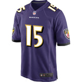 Men's Baltimore Ravens Michael Crabtree Purple Game Jersey