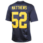 Mens Green Bay Packers Clay Matthews  Navy Blue Elite Jersey