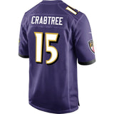 Men's Baltimore Ravens Michael Crabtree Purple Game Jersey