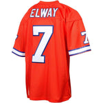 Mens Denver Broncos John Elway Mitchell & Ness Orange Silver Anniversary Authentic Throwback Jersey