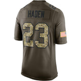 Men's Cleveland Browns Joe Haden Green Salute To Service Limited Jersey