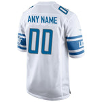 Men's Detroit Lions White Custom Game Jersey