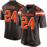 Men's Cleveland Browns Nick Chubb Brown 2018 NFL Draft Pick Game Jersey