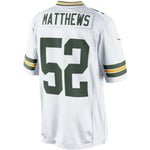 Men's Green Bay Packers Clay Matthews WHITE Team Color Limited Jersey