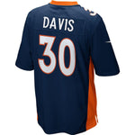 Mens Denver Broncos Terrell Davis Navy Blue Retired Player Game Jersey