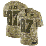 Men's Kansas City Chiefs Travis Kelce Camo Salute to Service Limited Jersey