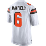 Men's Cleveland Browns Baker Mayfield White 2018 NFL Draft Pick Game Jersey
