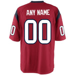 Mens Houston Texans Red Customized Alternate Game Jersey
