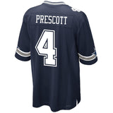 Men's Dallas Cowboys Dak Prescott Navy Game Jersey