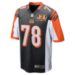 Men's Cincinnati Bengals Anthony Munoz Black 50th Anniversary Retired Player Game Jersey