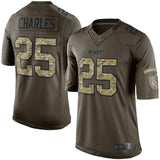 Men's Kansas City Chiefs Jamaal Charles Green Salute To Service Limited Jersey