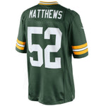 Men's Green Bay Packers Clay Matthews Green Team Color Limited Jersey