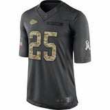 Men's Kansas City Chiefs Jamaal Charles Anthracite Salute to Service Limited Jersey