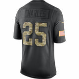 Men's Kansas City Chiefs Jamaal Charles Anthracite Salute to Service Limited Jersey