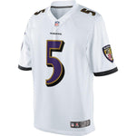 Mens Baltimore Ravens Joe Flacco White with all White Collar Limited Jersey