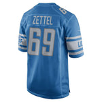 Men's Detroit Lions Anthony Zettel Blue NFL Draft Game Jersey