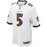 Mens Baltimore Ravens Joe Flacco White Game Jersey