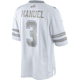 Men's Buffalo Bills EJ Manuel White Platinum Limited Jersey