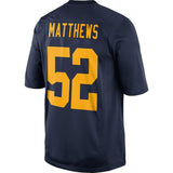 Men's Green Bay Packers Clay Matthews Navy Blue Throwback Limited Jersey