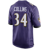 Men's Baltimore Ravens Alex Collins Purple Game Jersey