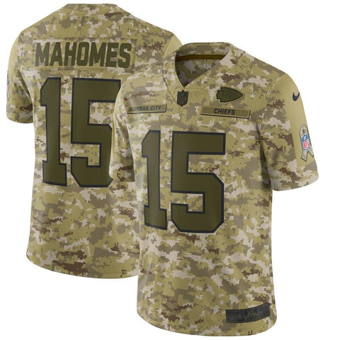 Men's Kansas City Chiefs Patrick Mahomes Camo Salute to Service Limited Jersey