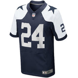 Mens Dallas Cowboys Morris Claiborne Navy Blue Elite Throwback Jersey