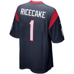 Mens Houston Texans Jerry Ricecake  Navy Blue Game Jersey