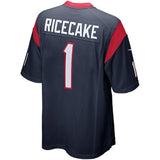 Mens Houston Texans Jerry Ricecake  Navy Blue Game Jersey