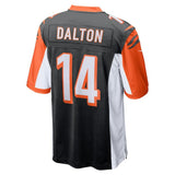 Men's Cincinnati Bengals Andy Dalton Black 50th Anniversary Patch Game Jersey