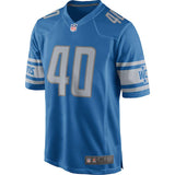 Men's Detroit Lions Jarrad Davis Blue Game Jersey