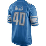 Men's Detroit Lions Jarrad Davis Blue Game Jersey