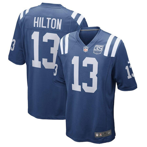 Men's Indianapolis Colts Ty Hilton Royal 35th Season Game Jersey