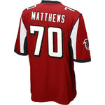 Mens Atlanta Falcons Jake Matthews Red Game Jersey