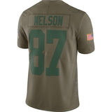 Men's Green Bay Packers Jordy Nelson Olive Salute To Service Limited Jersey